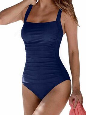 Tummy Control One-Piece Swimsuit for Women | Square Neck Bathing Suit